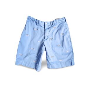 Polo Ralph Lauren Shorts 31 Blue Classic Fit Stretch Twill Embroidered Fish